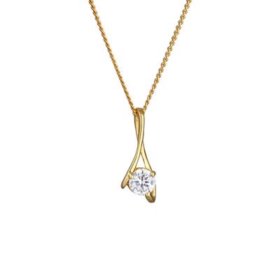 Elli PREMIUM - Zirkonia 585 Gelbgold Ketten 1 ct Damen