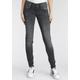 Slim-fit-Jeans HERRLICHER "GILA" Gr. 28, Länge 32, grau (asphalt) Damen Jeans Röhrenjeans