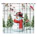 Goory Xmas Drapes Grommet Window Curtain 2Pcs Luxury Christmas Curtains Blackout Bedroom Plaid Tree Print Long Multi-patterns Living Room White W:52 x H:72 *2Pcs