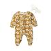 ZIYIXIN Toddler Kids Baby Girls Cotton Floral Romper Bodysuit Jumpsuit Clothes Outfits Yellow 3-6 Months