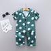 2DXuixsh 4 Piece Pajamas Girls Baby Short Outfits Tops+Pants Sleepwear Pajamas Print Toddler Girls Dot Sleeve Girls Outfits&Set Snap Waist Footed Pajamas Cotton Blend Green 100