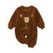 JDEFEG Baby Jumpsuits for Boys Baby Unisex Cotton Autumn Bear Long Sleeve Romper Jumpsuit Clothes Baby Pajamas 6 9 Months Onesies for Baby Boy Cotton Brown 80