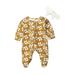 ZIYIXIN Toddler Kids Baby Girls Cotton Floral Romper Bodysuit Jumpsuit Clothes Outfits Yellow 0-3 Months