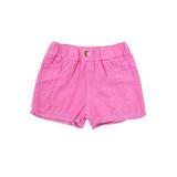 ZIYIXIN Baby Girls Casual Denim Shorts Solid Color High Waist Button Ripped Jeans with Side Pockets Rose Red 4-5 Years