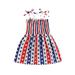 ZIYIXIN Toddler Baby Girl 4th of July Dress Strap American Flag Dress Summer Little Girls Independence Day Outfits White Stripe Star 18-24 Months