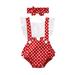 ZIYIXIN Newborn Baby Girl Clothes Polka Dot Print Flower Fly Sleeve Romper Jumpsuit Headband 2Pcs Outfits Red 0-6 Months