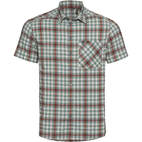 ODLO Herren Wanderhemd Nikko Check, Größe S in Weiß