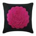 Pink Throw Pillow Cover Couch 3D Felt Fuchsia Origami Flower Applique Pillow Cover Throw Pillow Cover 14x14 inch (35x35 cm) Faux Suede Pillowcase Floral - Hot Pink Rose