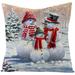 Tarmeek Christmas Pillow Covers 18x18 Santa Claus Snowman Christmas Cushion Covers Ornaments Outdoor Christmas Decorations Indoor for Home Sofa Bed Chair Car Christmas Gifts