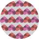 Ahgly Company Indoor Round Patterned Pink Violet Pink Novelty Area Rugs 5 Round