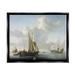 Stupell Industries Ships before the Shore Willem van de Velde Classic Painting Painting Jet Black Floating Framed Canvas Print Wall Art Design by one1000paintings