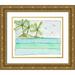 Krinlox 24x20 Gold Ornate Wood Framed with Double Matting Museum Art Print Titled - Island Palms I