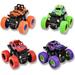 Monster Trucks for Boys 4 Pack Pull Back Vehicles Cars for Toddlers 360 Rotation 4 Wheels Drive Durable Friction Powered Push and Go Toys Truck Playset Gift for Year Old Kids Girls Monster truck toy cars