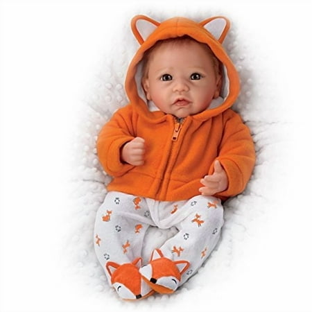 The Ashton - Drake Galleries Lil Rascal Lifelike So Truly RealÂ® Baby Boy Doll Weighted Fully Poseable with Soft RealTouchÂ® Vinyl Skin Custom Fox Outfit by Master Doll Artist Linda Murray 18 -inches