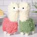 2 Pieces 11 Inches Llama Stuffed Animal Llama Plush Stuffed Alpaca Plushie Stuffed Llama Alpaca Plush for Doll Girls Present Baby (Green Pink)