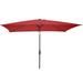 Rectangular Patio Umbrella - 10 Ft Easy Crank Sun Shade with Push Button Tilt by Pure Garden (Red)