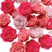 24pcs/lot Artifical Mixed Color Flower Non-woven Fabric Faux Rose DIY Simulation Roses Wreath Accessories Decorative Rose Flower for Home Party Decoration