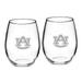 Auburn Tigers 21oz. 2-Piece Stemless Wine Glass Set