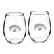 Iowa Hawkeyes 21oz. 2-Piece Stemless Wine Glass Set