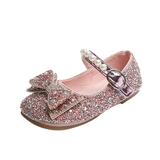 Jdefeg Girls Shoes Size 13 Fashion Autumn Girls Casual Shoes Rhinestone Sequin Bow Buckle Dress Shoes Dance Shoes Girl 6 Toddler Girl Boots Pu Pink 26