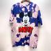 Disney Shirts | Disney Mickey Mouse Bleached T-Shirt Men's Size Xl | Color: Blue/Pink | Size: Xl