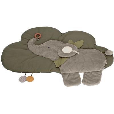 Krabbeldecke STERNTALER "Elefant Eddy, Wolkenform" Wohndecken Gr. B/L: 110 cm x 85 cm, grün (dunkelgrün, weiß) Baby Krabbeldecken