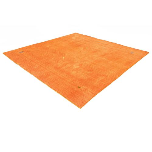 "Wollteppich MORGENLAND ""Gabbeh Teppich Agra"" Teppiche Gr. B/L: 200 cm x 200 cm, 14 mm, 4 m², 1 St., orange Gabbehteppich Gabbeh-Teppiche Kurzflor"