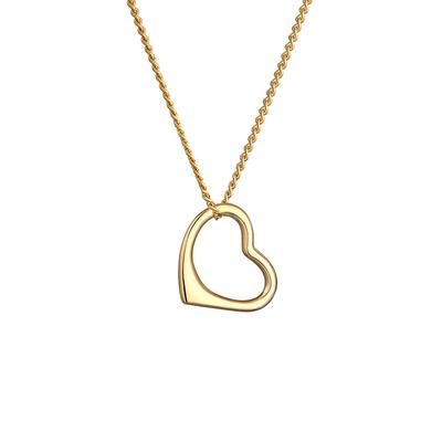 Elli PREMIUM - Herz Liebe Klassisch Hochwertig 585 Gelbgold Ketten 1 ct Damen