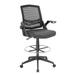 Boss Mesh Drafting Stool w/ Flip Arms - Boss Office Products B16223-BK