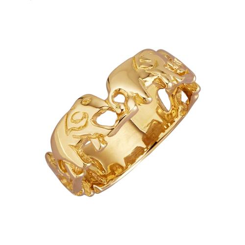 Elefanten-Ring mit Elefanten- Motiv, gold