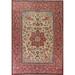 Floral Isfahan Persian Vintage Area Rug Hand-knotted Wool Carpet - 9'1" x 11'6"