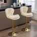 Set of 2 Bar Stools with Chrome Footrest and Base - 18.3"W*17.32"D*H34.64-42.91"H