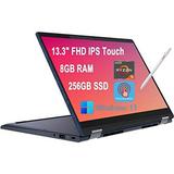 Lenovo Yoga 6 13 2-in-1 Laptop 13.3 FHD IPS Touchscreen (72% NTSC) AMD Hexa-Core Ryzen 5 5500U (Beats i7-10510U) 8GB RAM 256GB SSD Backlit Keyboard Fingerprint Dolby Atmos Win11 Blue + Pen