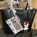 Kate Spade Bags | Authentic Kate Spade Leather Minnie/Mickey Mousse Print Large Tote/Wristlet | Color: Black/Red | Size: 13.2" W X 12.6" H X 6.2" D