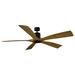 Aviator Indoor and Outdoor 5-Blade Smart Ceiling Fan 70in Matte Black Distressed Koa with Remote Control (Light Kit Sold Separately)