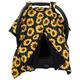Dear Baby Gear Deluxe Car Seat Canopy, Double Layer Minky, Yellow Sunflowers on Black, Black Minky Smooth, 40 x 30 Inches