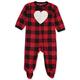 Carter's Baby Infant Picot Heart Plaid Footed Coverall - red/Black, 9 Months