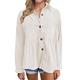 Womens Lapel Shirts Corduroy Long Sleeve Button Down Shirts Jacket Tops Plus Size Pullover Women (Beige-a, M)