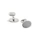 Men's Genuine British Sterling Silver Diamond Oval Cufflinks