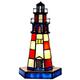 10 Inch Lighthouse Tiffany Style Table Lamp，Accent Night Light，Multi-Colored Stained Glass Bedside Lamps For Bedroom Living Room