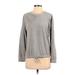 MPC New York Sweatshirt: Crew Neck Covered Shoulder Gray Print Tops - Women's Size Small