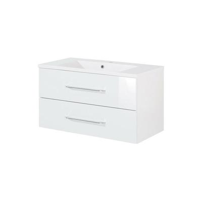 Waschtischunterschrank inkl. Gussbecken b.clever / Badschrank mit Soft-Close-System / Maße (b x h x