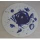 Herkules Lengsfield Porzellan German Fish Sea Animals Bubbles Design Blue White Vintage Porcelain Dinner Plate 10.25 in D - Made in Germany