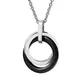 Collier avec pendentif circulaire en céramique noire pour femmes bijoux à la mode Simple en acier