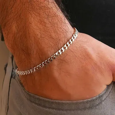 Bracelet chaîne à mailles cubaines pour hommes largeur 3/5/7MM en acier inoxydable Bracelets sur