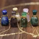 Collier avec pendentif en lapis lazulis et quartz rose naturel bouteille de parfum bijoux cadeau