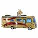 Old World Christmas Christmas Glass Blown Class A Motorhome Ornament Solid Hanging Figurine Ornament Glass in Gray/Yellow | 5 H x 5 W in | Wayfair
