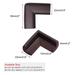 Desk Edge Foam Corner Cushion Guard Strip Soft Bumper Protector 4pcs - Brown - 50 x 22 x 20 x 6mm(L*W*H*T)