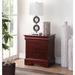 2-Drawer Louis Philippe Nightstand in Wood For Bedroom