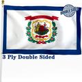 DANF Double Sided West Virginia State Flag 3x5 ft Heavy Duty 3 Ply Durable Polyester WV Flag with Vibrant Print/4 Rows Hemming/Brass Grommets